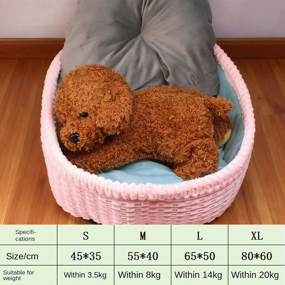 Niche d'Hiver Chaude pour Chien & Chat - Lit Semi-Fermé