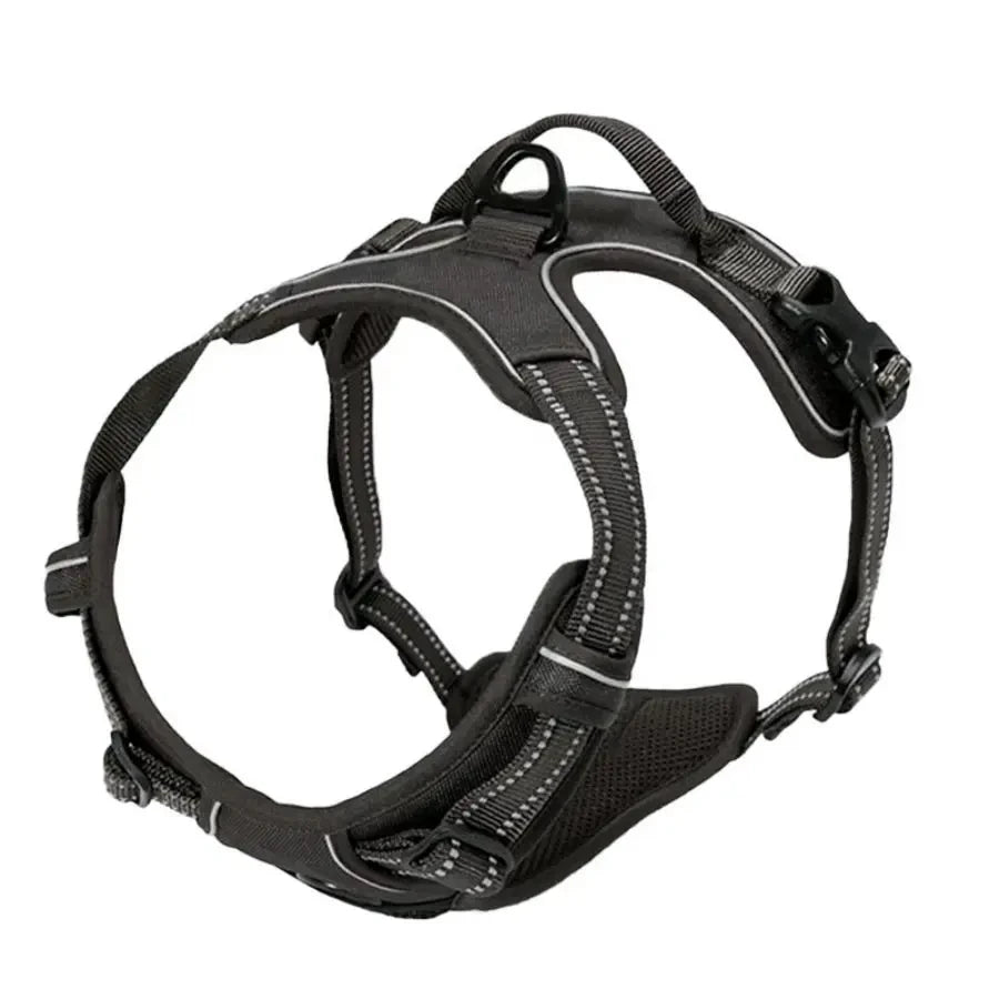 Harnais Anti-Traction pour Chien – Réfléchissant, Ajustable, Clip Frontal