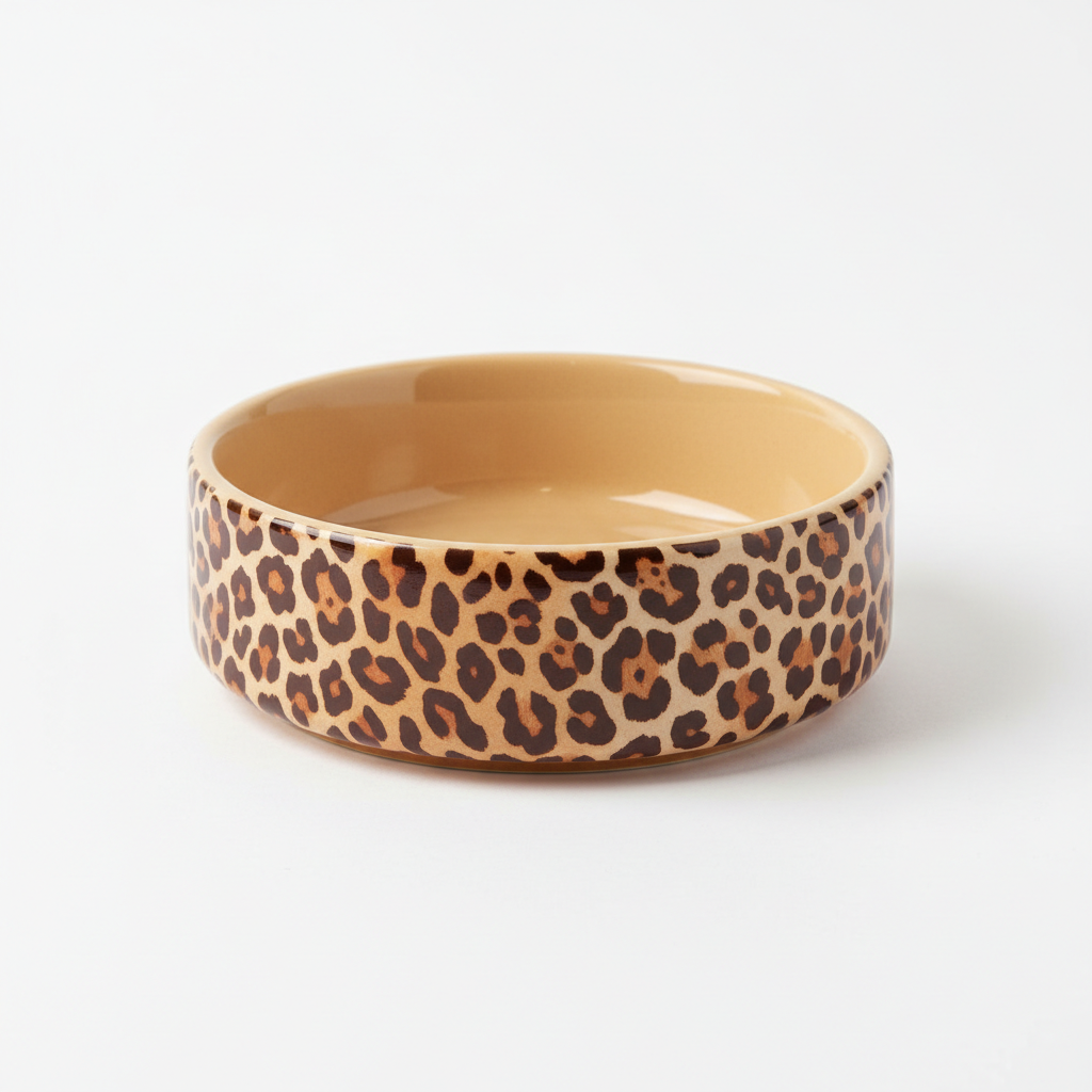 Gamelle en céramique motif panthère pour animaux