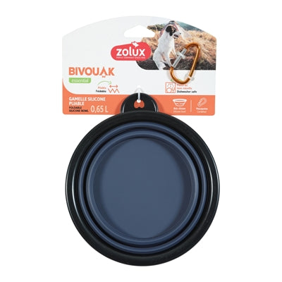 Zolux Bvk Collapsible Silicone Bowl Blue