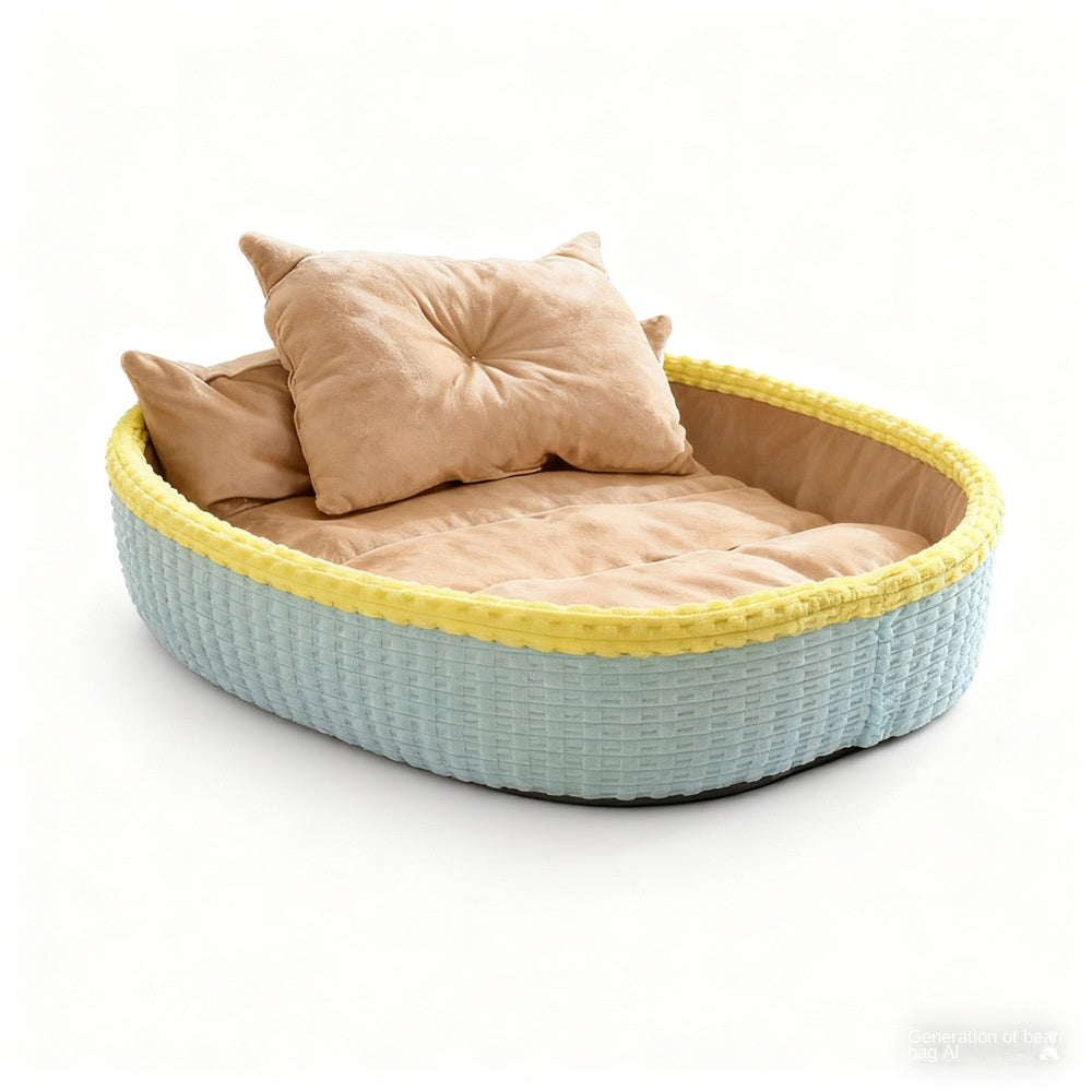 Niche d'Hiver Chaude pour Chien & Chat - Lit Semi-Fermé