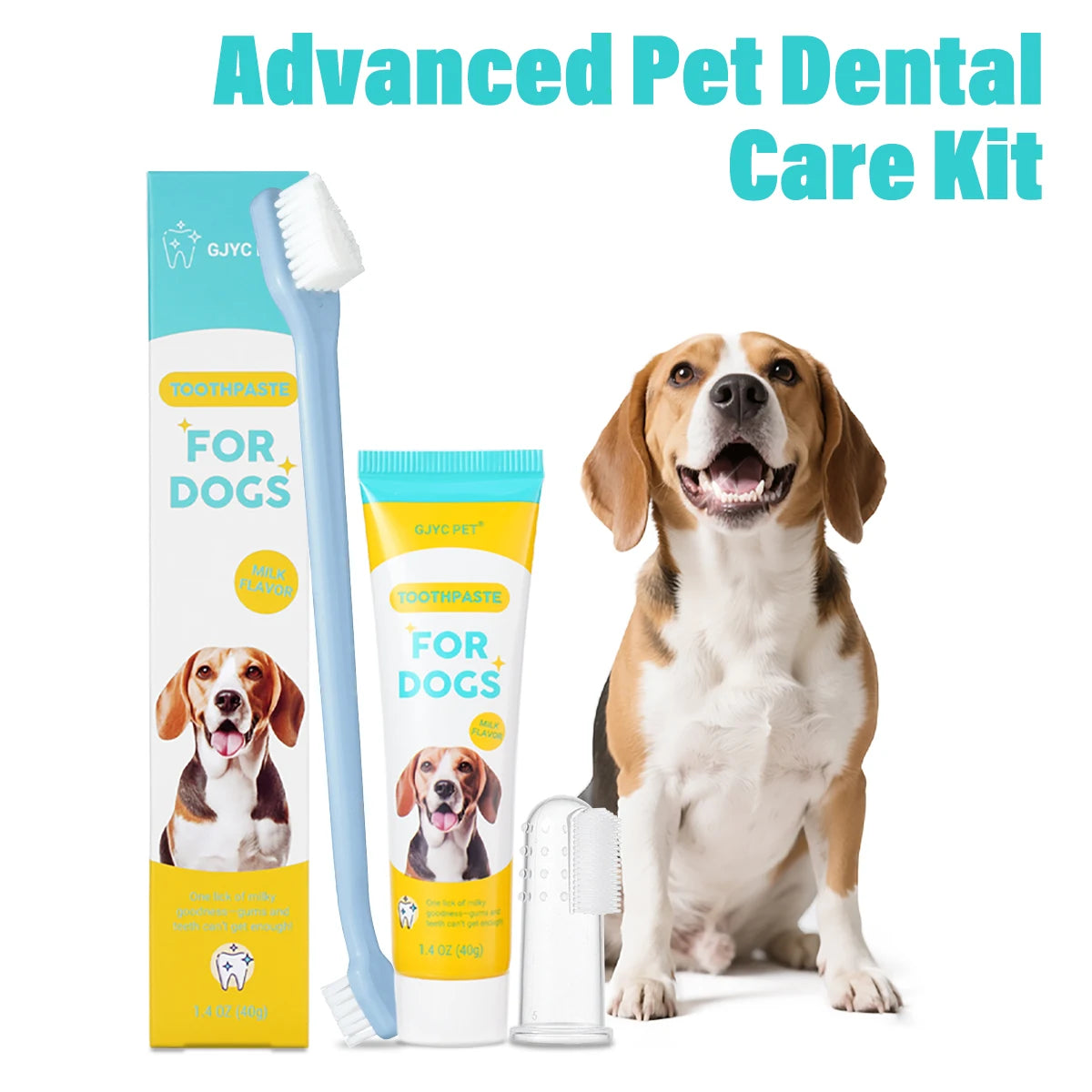 Kit Dentaire pour Chien & Chat – Dentifrice Lait + Brosse à Dents Hygiène Bucco-Dentaire