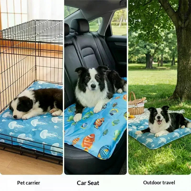 Tapis rafraîchissant en utilisation extérieur