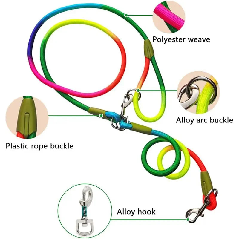 Laisse Mains Libres Réfléchissante pour Chien – Nylon Ajustable