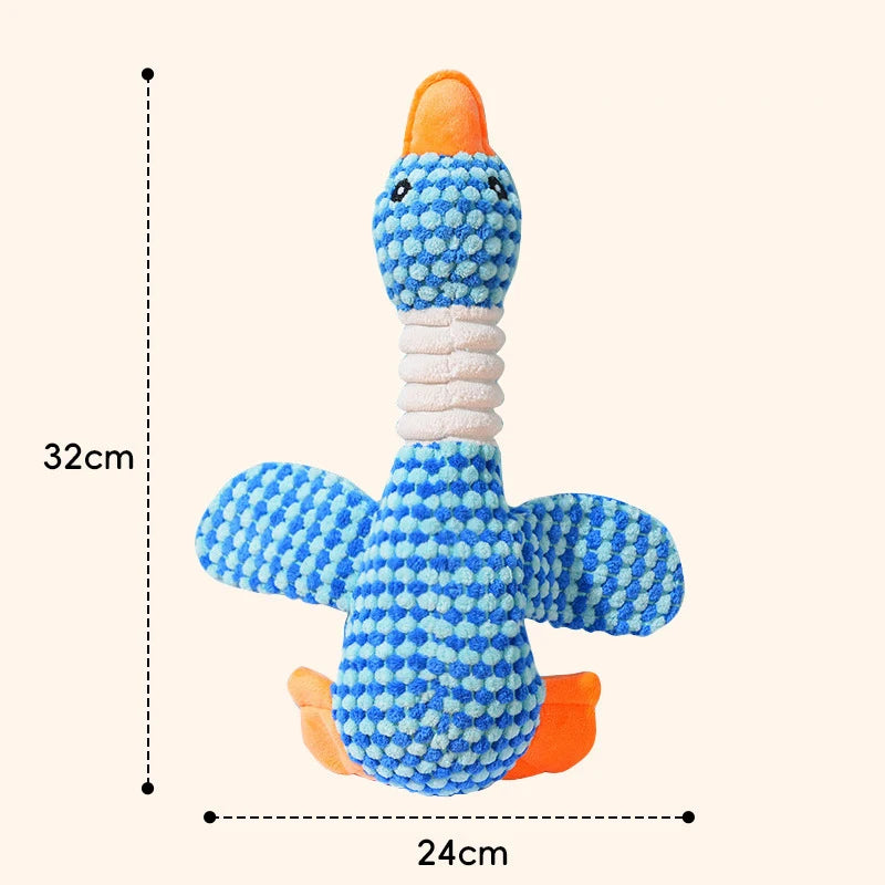 Peluche Canard Couineur pour Chien – Jouet à Mâcher & Nettoyage Dents Chiot