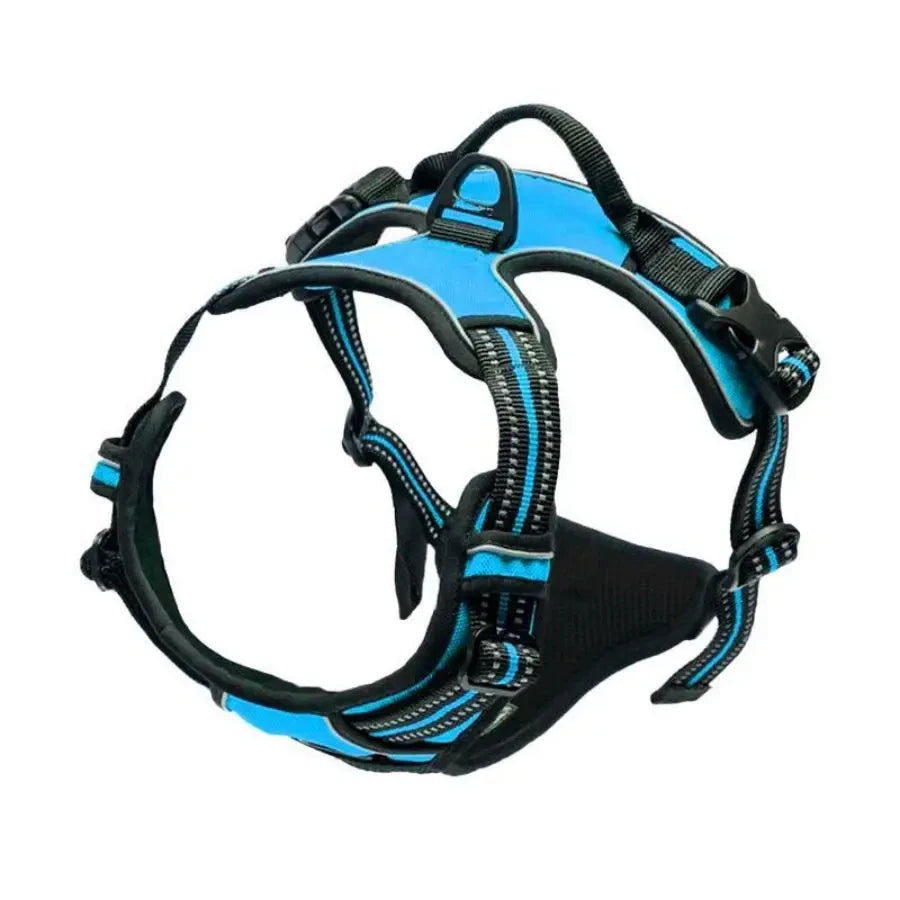 Harnais Anti-Traction pour Chien – Réfléchissant, Ajustable, Clip Frontal