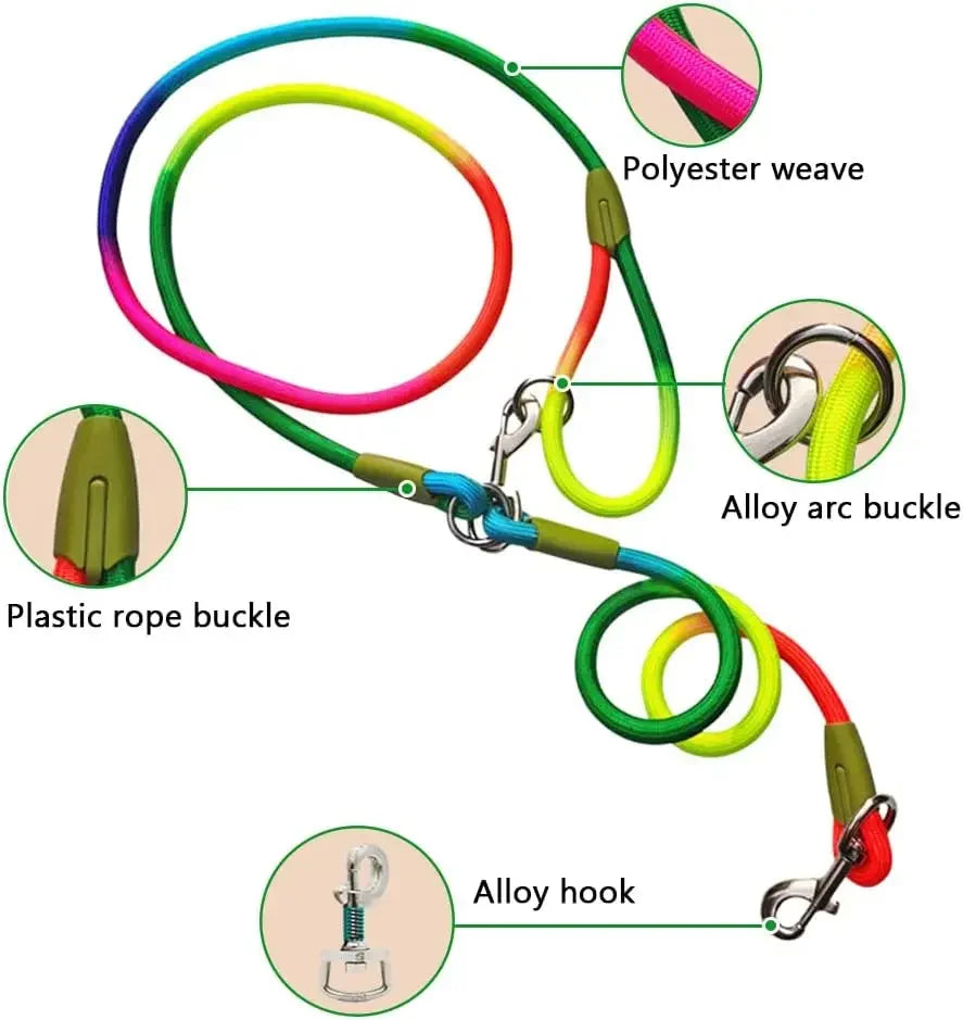 Laisse Mains Libres Réfléchissante pour Chien – Nylon Ajustable