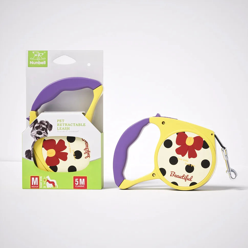 Laisse rétractable pour chien 5M - poignée ergonomique