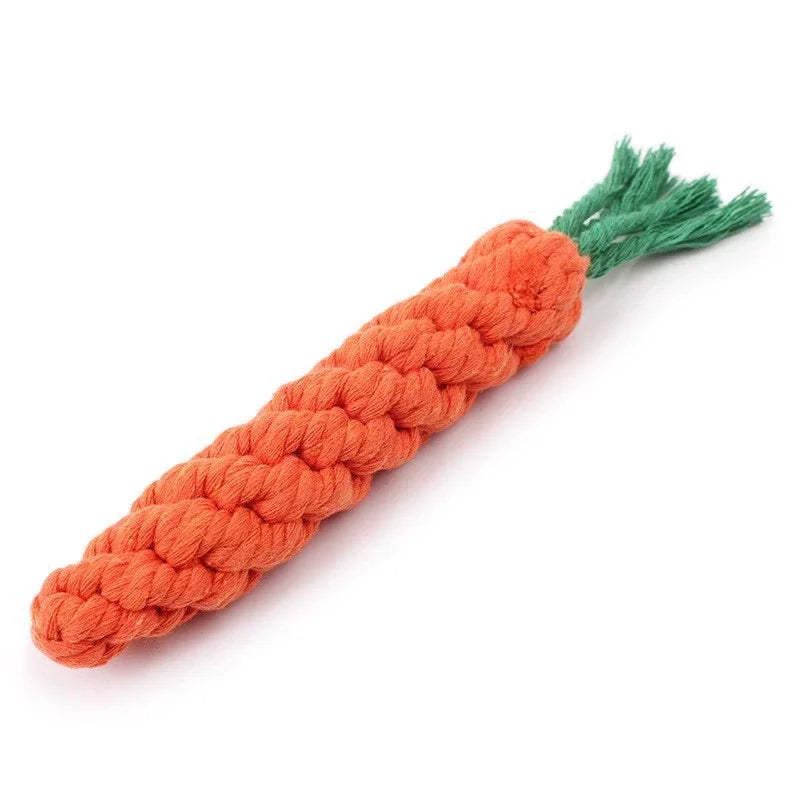 Jouet Carotte en Corde de Coton pour Chien & Chat – Nettoyage Dents & Anti-Ennui