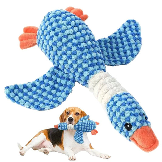 Peluche Canard Couineur pour Chien – Jouet à Mâcher & Nettoyage Dents Chiot